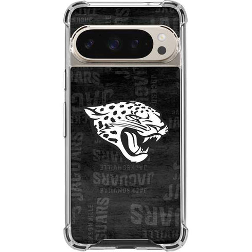 NFL Jacksonville Jaguars Black & White Pixel 9/9 Pro Clear Case